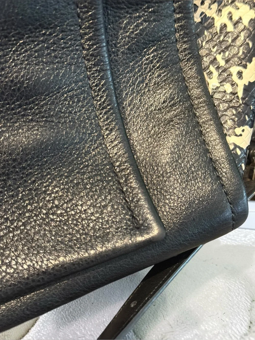Coach Bleecker Riley Mixed Media Leather & Python Carryall Satchel Bag